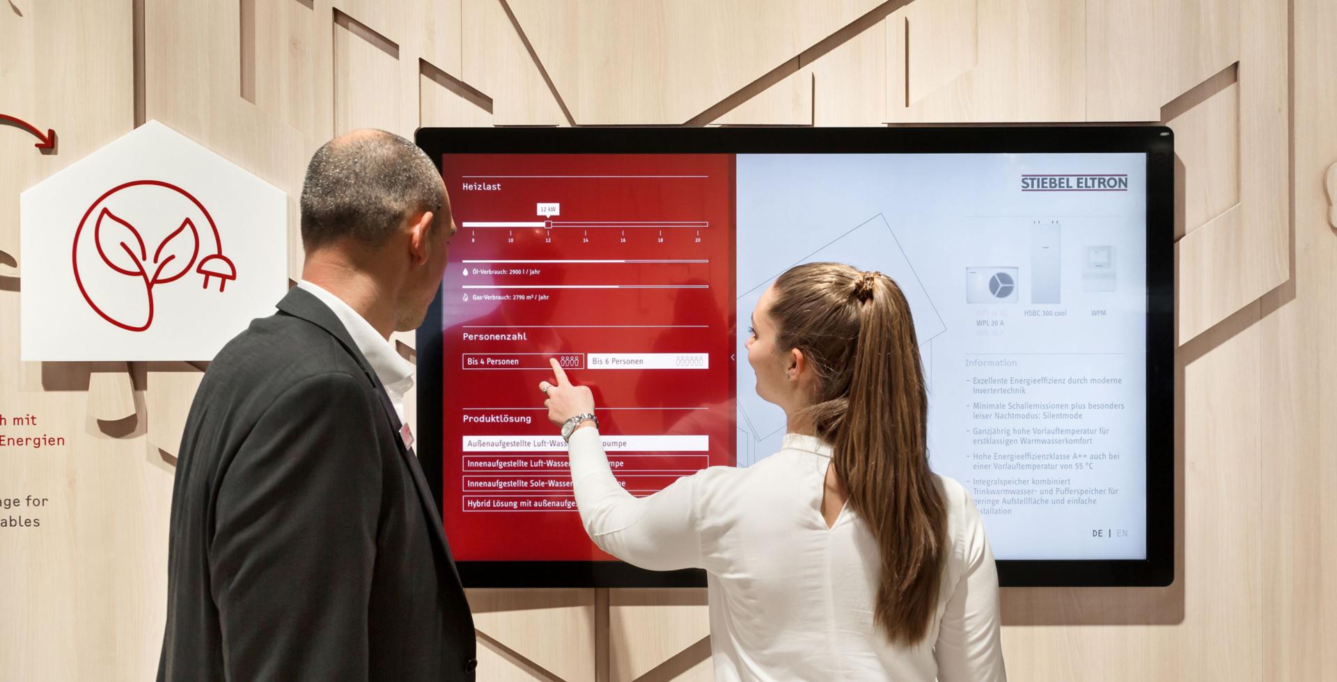 Stiebel Eltron - ISH 2019 - Multitouch - Large Format Display - Produkt Konfigurator - Interactive Experience - realtime visions