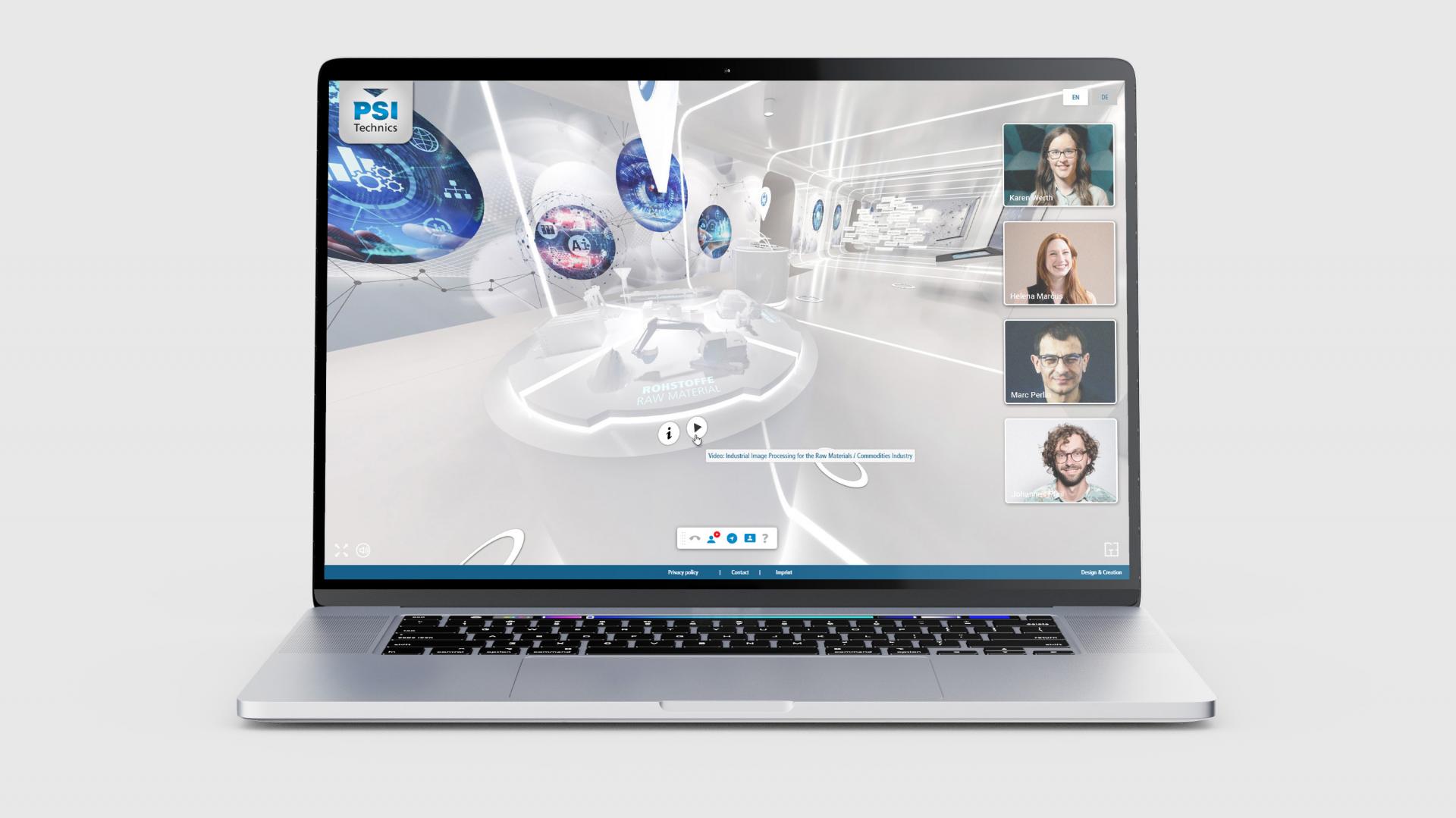 virtual showroom with integrated guided tour and video chat